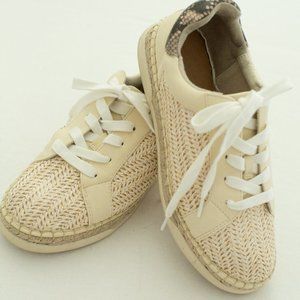 Rattan Braided Sneakers, Size 6.5